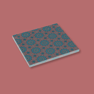 Ancient Mosaic Geometric Floral Muster Glasuntersetzer