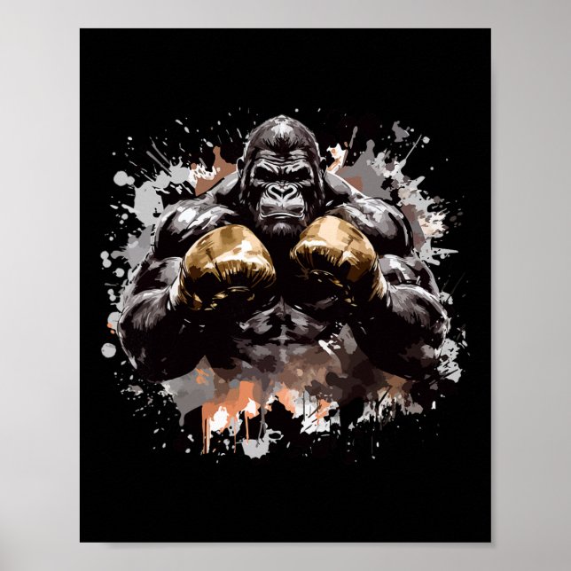 Ancient Motivation Inc Gorilla Boxing Champ Boxer Poster (Vorne)