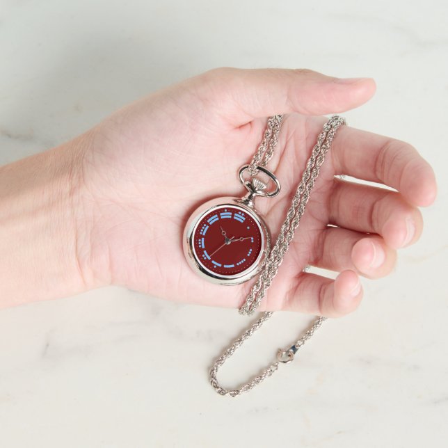 Ancient Red Blue Mayan Numerals Minimalist Art Armbanduhr (Hand)