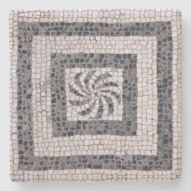 Ancient Roman Mosaic Spiral Steinuntersetzer (Vorderseite)