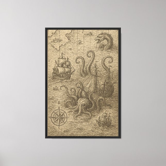 Ancient Sea Map Grading Leinwanddruck (Vorderseite)