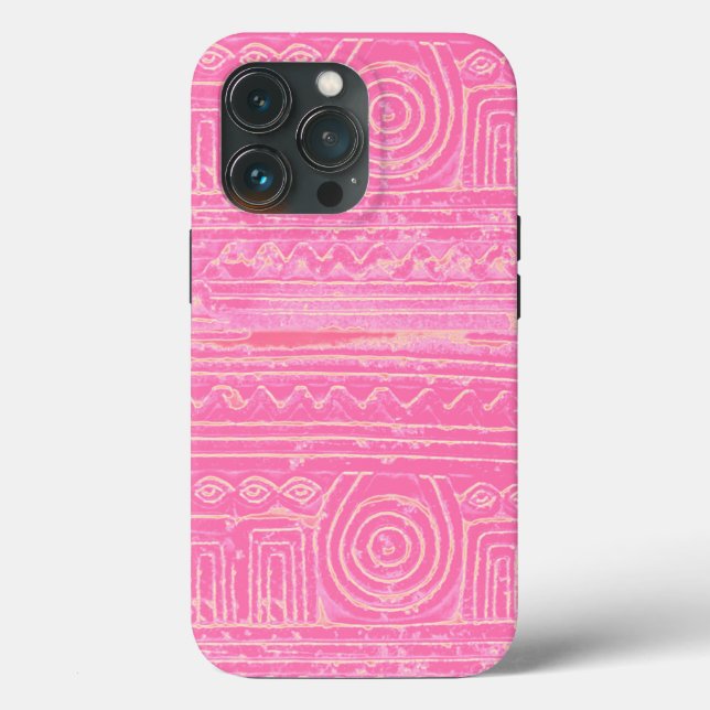 Ancient Sumerian Mesopotamian Muster Pink Case-Mate iPhone Hülle (Rückseite)