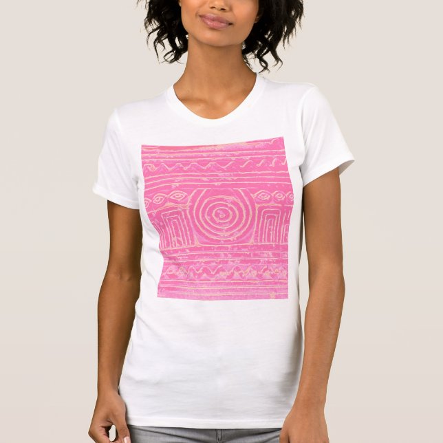 Ancient Sumerian Mesopotamian Muster Pink T-Shirt (Vorderseite)