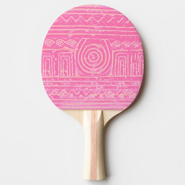 Ancient Sumerian Mesopotamian Muster Pink Tischtennis Schläger (Vorderseite)