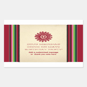 Ancient Sun Mexican Serape Rechteckiger Aufkleber