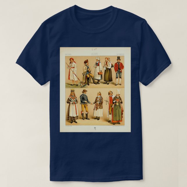 Ancient Swedish Fashion and Lifestyle 18. Jahrhund T-Shirt (Design vorne)