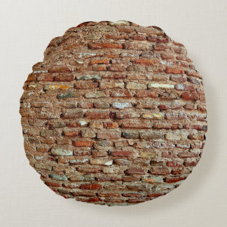 Ancient Textured Brick Wall Lal Killa indiziert Rundes Kissen