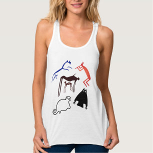 Ancient Tribal Earth Art - Ancient Animals T - Shi Tank Top