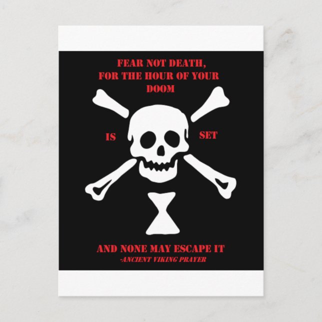 Ancient Viking Prayer...Fear Not Death Postkarte (Vorderseite)