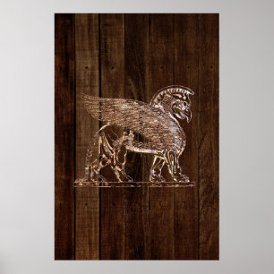 Ancient Winged Lion Poster