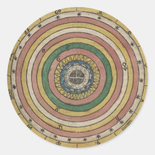 Ancient Zodiac Wheel Runder Aufkleber