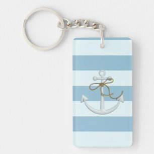 Ancre adorable sur rayures bleu clair et blanc
