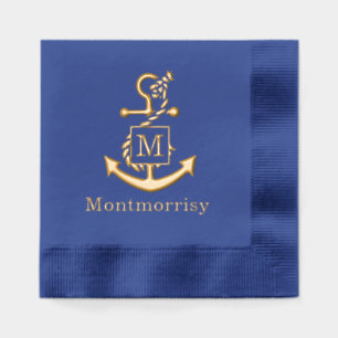 Ancre avec corde nouée Nom initial Monogramme