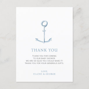 Ancre Beach Baby shower Carte de remerciements gar