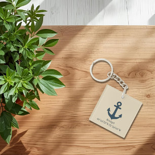 Ancre bleu marine avec nom et coordonnées