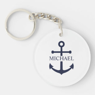 Ancre Bleu Marine Nautical Nom Personnalisé