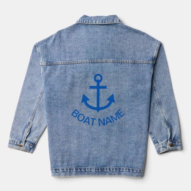 Ancre Bleu Personnalisé Votre Nom De Bateau (Verso)
