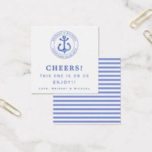 Ancre bleue - Billet de boisson Mariage nautique