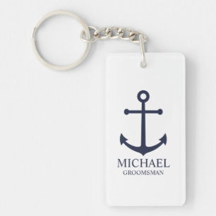 Ancre Bleue marine Nautique Groomsmen personnalisé