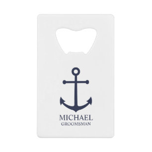 Ancre Bleue marine Nautique Groomsmen personnalisé