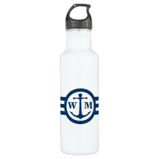 Ancre bleue Monogramme Bouteille d'eau