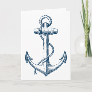 Ancre Carte de voeux nautique Cadeau Marine bleu b