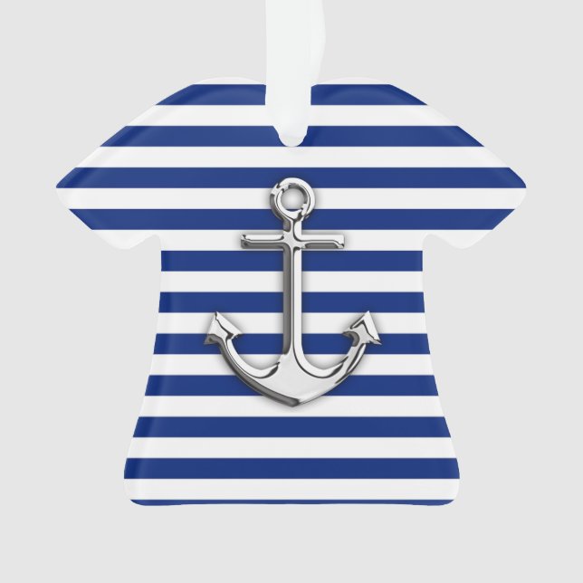 Ancre Chrome sur les rayures de marine Imprimer (devant)