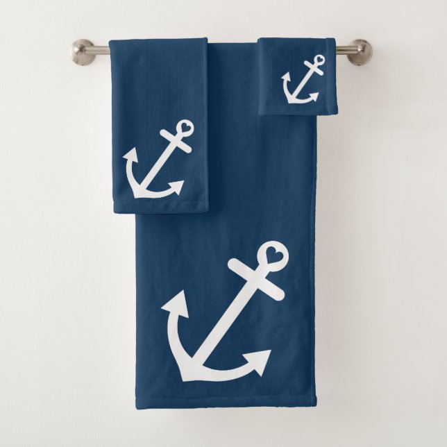 Ancre d'amour de bleu marine nautique (En situation)