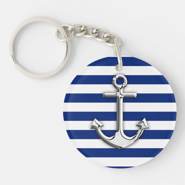 Ancre d'argent sur les bandes bleues de la marine (Devant)