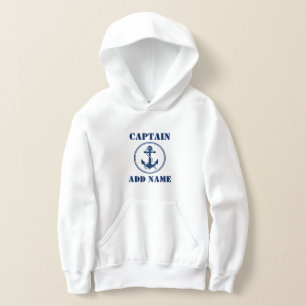 Ancre de bateau bleu marine avec corde et nom/rang