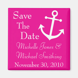 Ancre de bateau Magnet Réservez la date (Magenta)