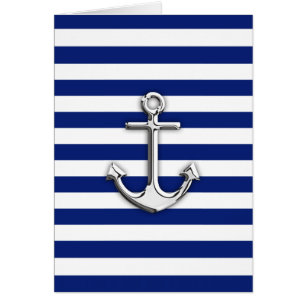 Ancre de chrome sur des rayures de marine