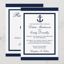 Ancre de la marine - Faire-part de mariage