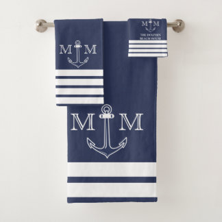 Ancre de marine nautique monogramme de nom de bain