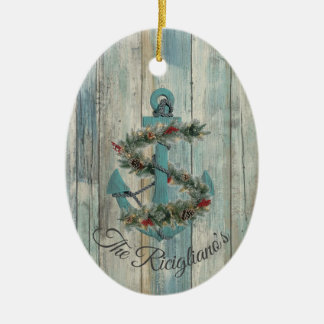 Ancre de Noël personnalisée Ornement en céramique