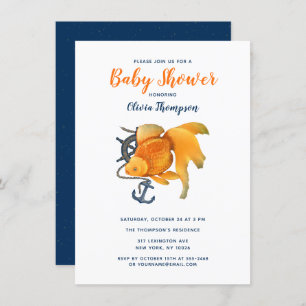 Ancre de poisson d'or roue Nautique Invitation