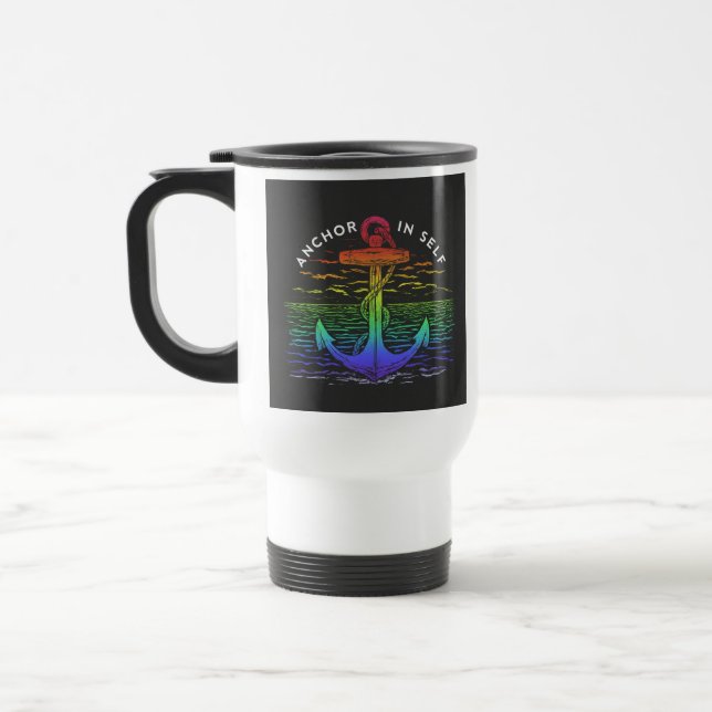 "Ancre en soi" Tasse de café de voyage. (Gauche)