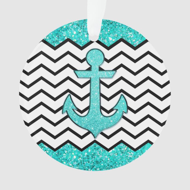 ancre et chevron turquoise parties scintillant (devant)