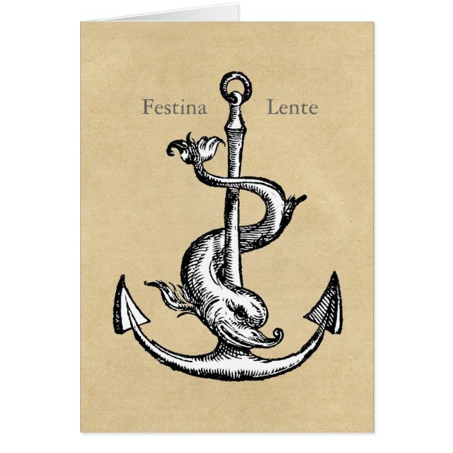 Ancre et dauphin - Festina Lente (Devant)