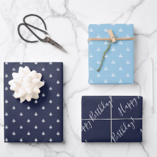 Ancre et voilier Anniversaire Feuilles papier d'en