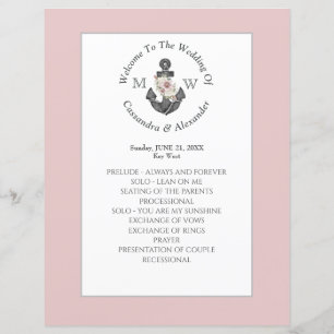 Ancre florale Mariage nautique Dusty programme Ros