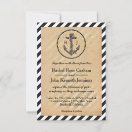 Ancre marine vintage - Faire-part de mariage 3x5