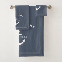 Ancre moderne de la côte de denim bleu et blanc mo