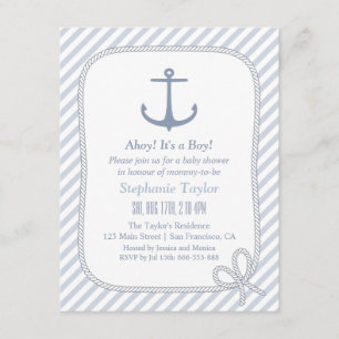 Ancre moderne Nautique Baby Shower Invitations