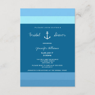 Ancre Nautical Bridal Shower Invitations