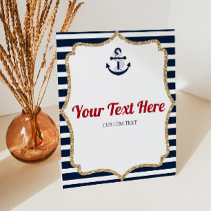 Ancre nautique Ahoy Personnalisé Texte Panneau de