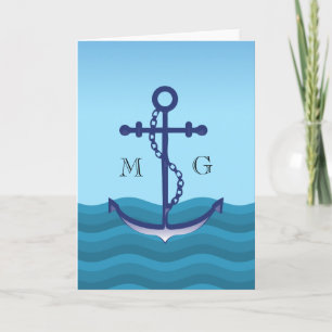 Ancre nautique avec double monogramme