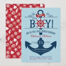 Ancre nautique Baby shower de plage Invitation
