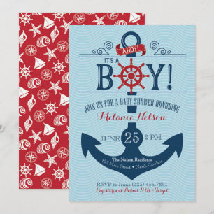Ancre nautique Baby shower de plage Invitation