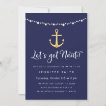 Ancre nautique Bachelorette Party Invitation
